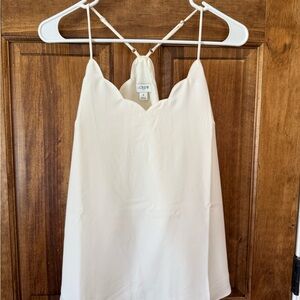 J. Crew Cream Scallop V-Neck Cami